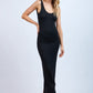 V-Shape Twisted Open Back With Slit Dress