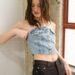 Denim Button Top