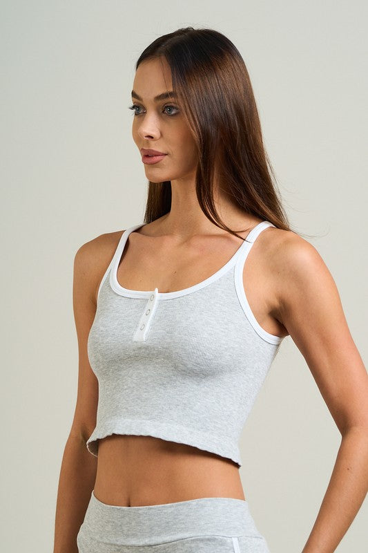 Heather Grey Snap Button