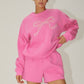 Pink Ribbon Embroidery Sweatshirt
