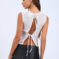 Floral Lace Open Back Top