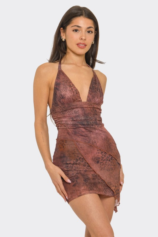 Mini Animal Print Dress