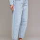 Light Wash Crop Barrel Fit