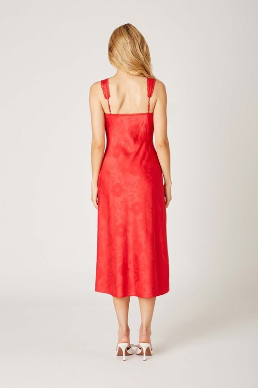 Lucy Satin Midi Dress