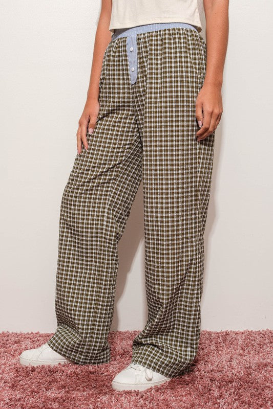 Plaid Contrast Bottoms