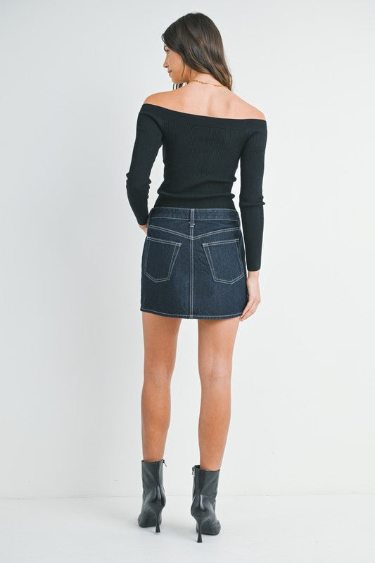 Dark Denim Skirt