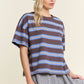 Stripe Oversized Short Sleeve Top