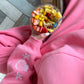 Hibiscus Pink Tropical Embroider Hoodie