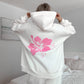 Ivory Hibiscus Flower Hoodie