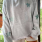 Grey Simple Embroider Star Hoodie