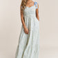 Empire Neck Line Floral Tiered Maxi Dress