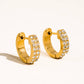Lush 18K Gold Non-Tarnish CZ Pave Huggie Earrings