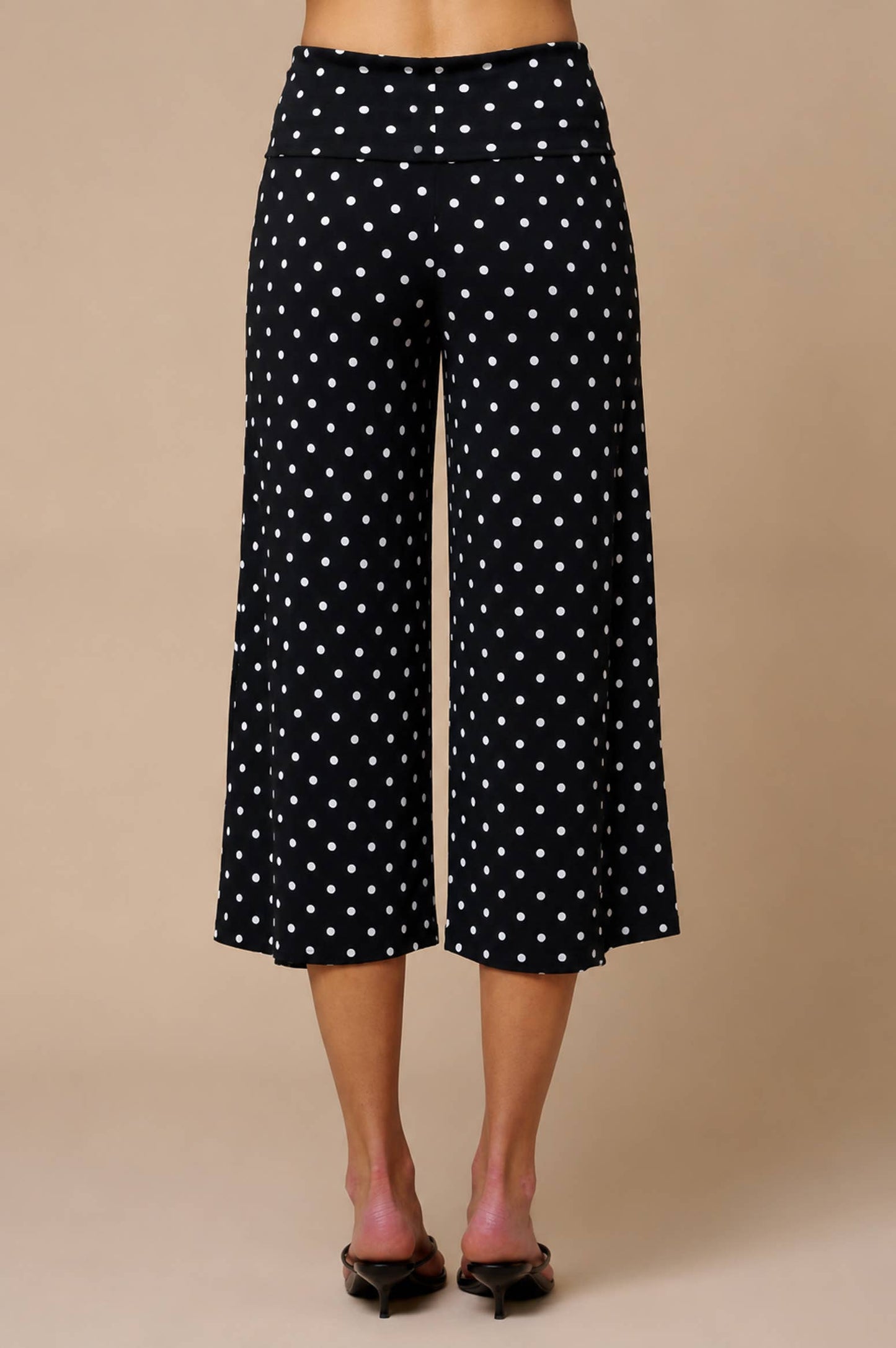 Polka Dot Foldover Crop Pants