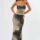 Mesh Tube Floral Maxi Dress