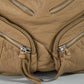 Multi Zipper Pocket Leather Hobo Bag