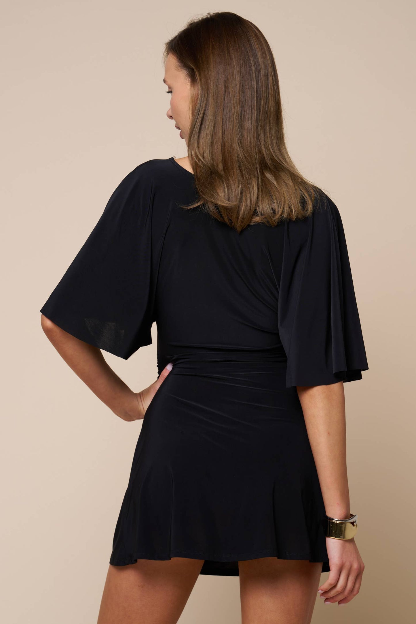 Deep V Flutter Dress