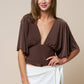 Plunging Short Sleeve Fitted Top