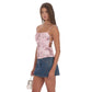 Sequin Floral Open back Top in Pink
