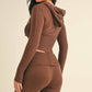 Slim Fit Zip Up Knit Sweater Hoodie