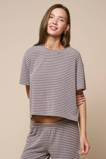 Boxy Stripe Short Sleeve Tee