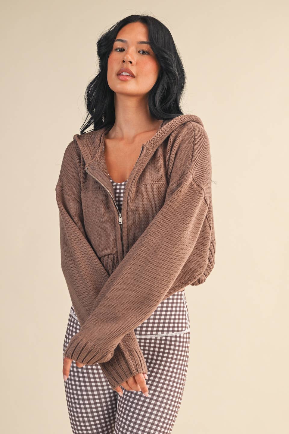 Kat Knit Zip Up Hoodie Sweater