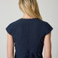 V NECK LACE TRIM BUTTON DOWN BLOUSE