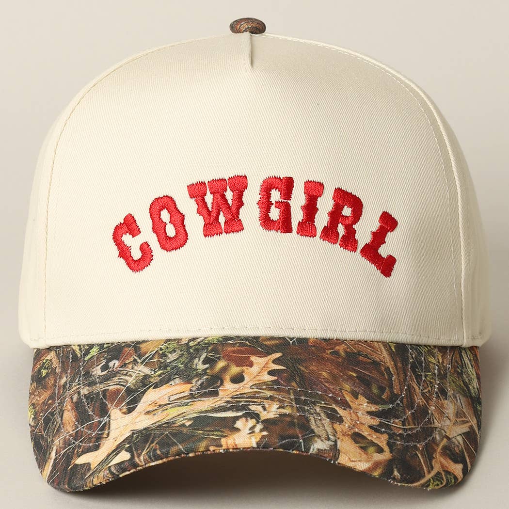 COWGIRL Embroidery Camo Two-Tone Cap