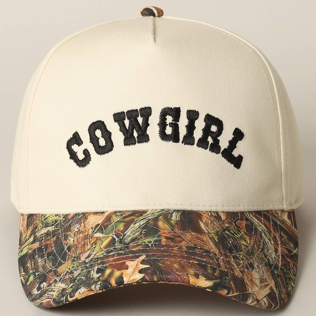 COWGIRL Embroidery Camo Two-Tone Cap