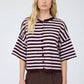 Leah Striped Short Sleeve Cardigan