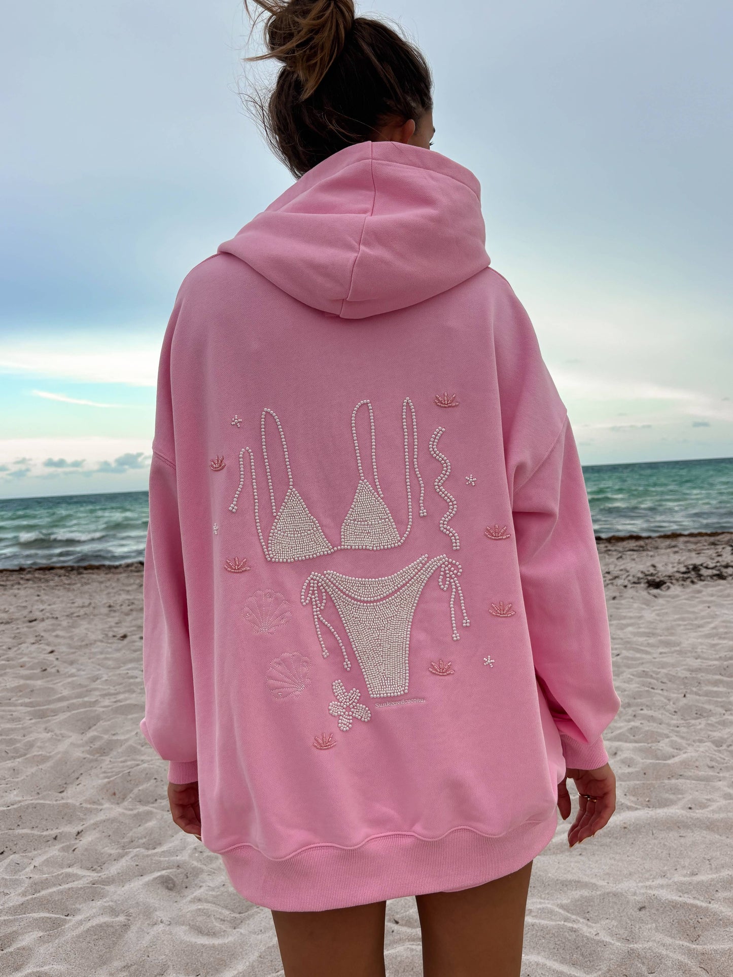 Lottie Pink Bikini Beaded Ocean Hoodie