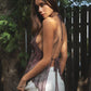 ISOLA Scalloped Sequin Chiffon Open Back Halter Top