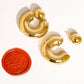 Fernanda 16K Gold Non-Tarnish Ball C Hoop Earring