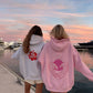 Pearl Grey Hibiscus Flowers Hoodie