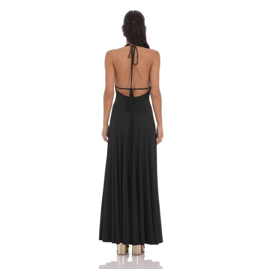 Shell Embellished Plunge Neck Maxi Dress