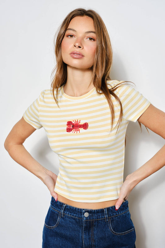 Lobster Beaded Tee