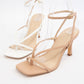Open Square Toe Strappy Sandal Heel
