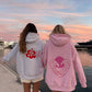 Pearl Grey Hibiscus Flowers Hoodie