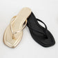 Solid Color Square Toe Thong Sandal