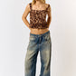 Leopard Back Tie Tank