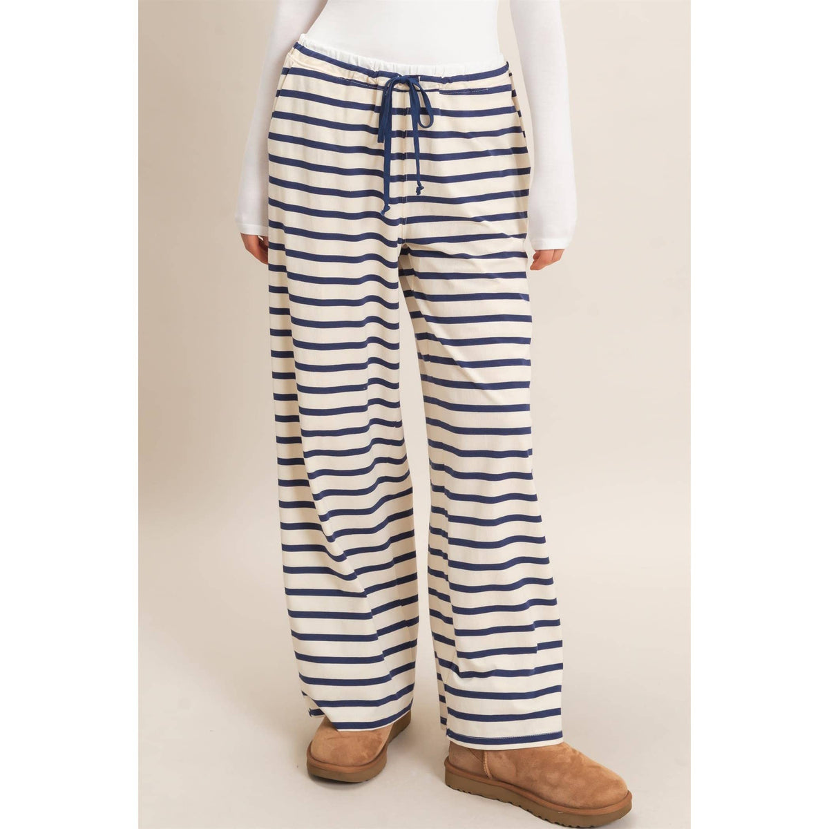 Striped Wide-Leg Pants