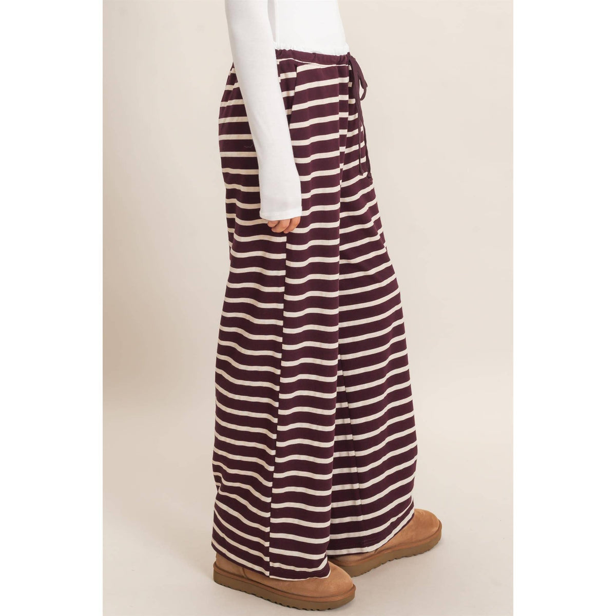 Striped Wide-Leg Pants