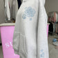 Pearl Grey Tropical Embroider Hoodie