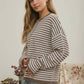 Henley Striped Sweater