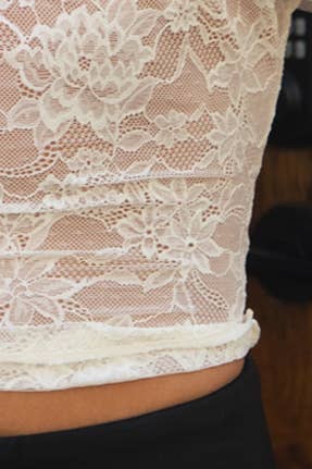 Lace Off The Shoulder Soft Draped Fit Top