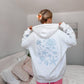 Pearl Grey Tropical Embroider Hoodie