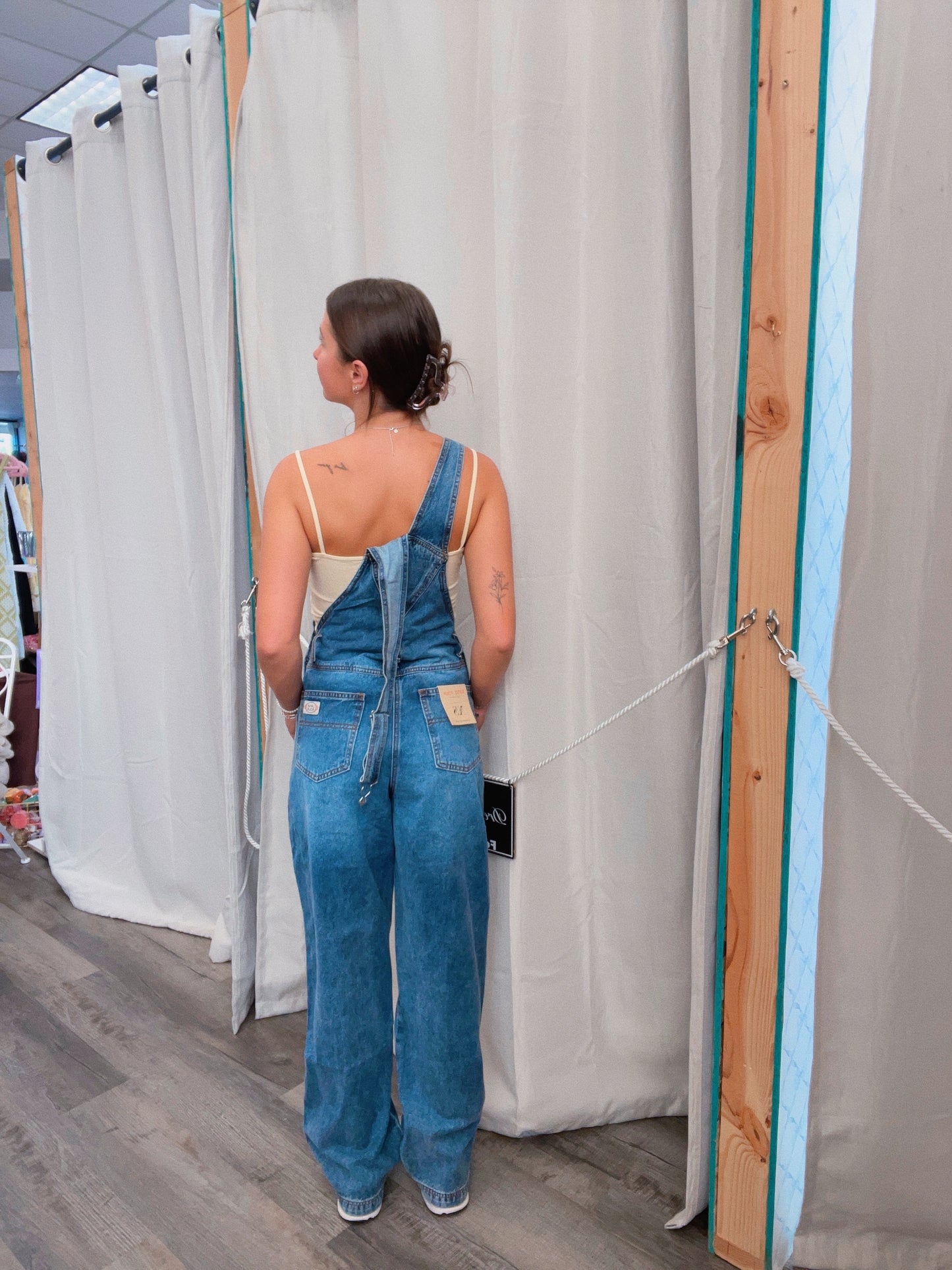 Medium Wash 90's Denim Twill Overalls