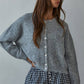 Knit Sweater Round Neck Long Sleeve Cardigan Top