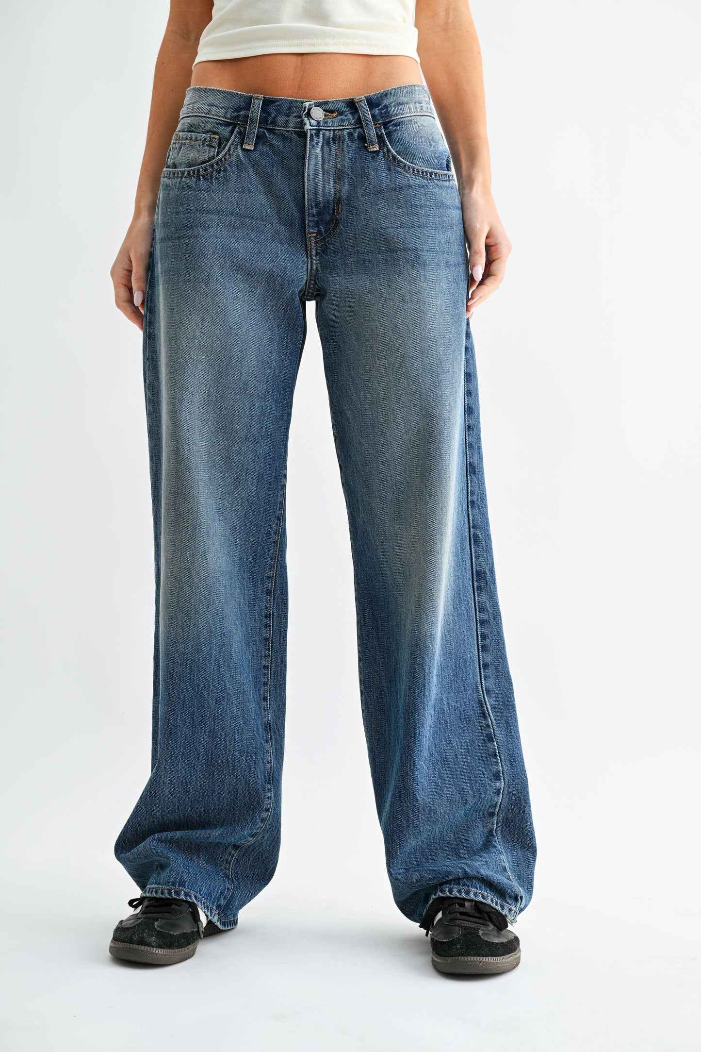 Baggy Straight Leg- MEDIUM DENIM