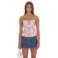 Sequin Floral Open back Top in Pink