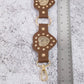 Filigree Heart Faux Leather Panels Chain Belt